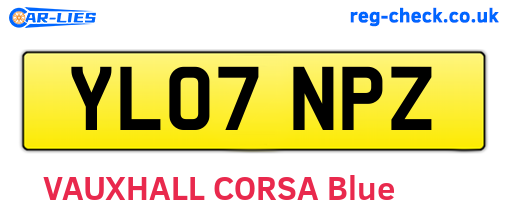 YL07NPZ are the vehicle registration plates.