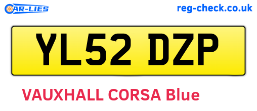 YL52DZP are the vehicle registration plates.