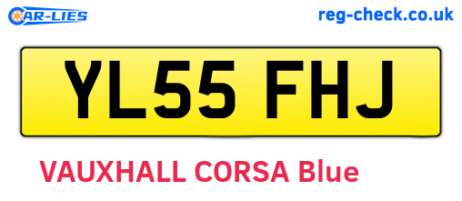 YL55FHJ are the vehicle registration plates.