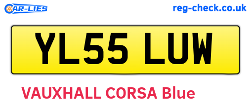 YL55LUW are the vehicle registration plates.