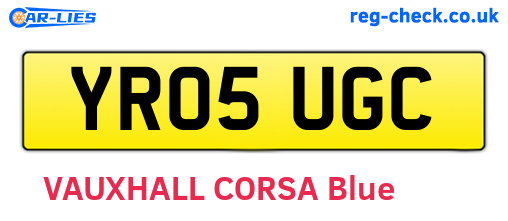 YR05UGC are the vehicle registration plates.