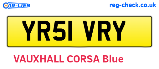 YR51VRY are the vehicle registration plates.