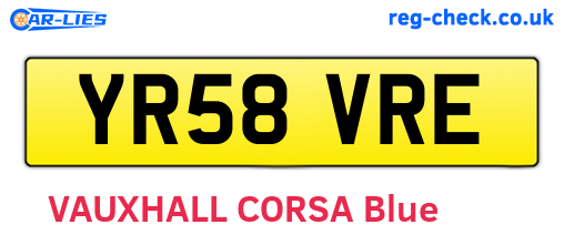 YR58VRE are the vehicle registration plates.