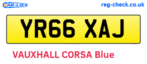 YR66XAJ are the vehicle registration plates.