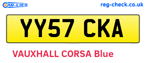 YY57CKA are the vehicle registration plates.