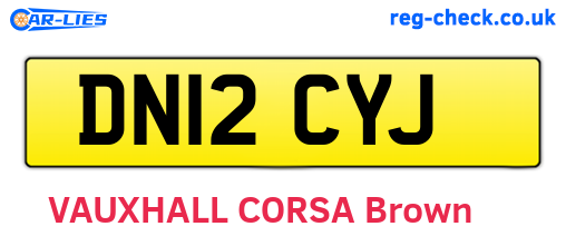 DN12CYJ are the vehicle registration plates.