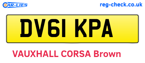 DV61KPA are the vehicle registration plates.