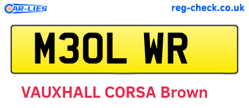 M30LWR are the vehicle registration plates.