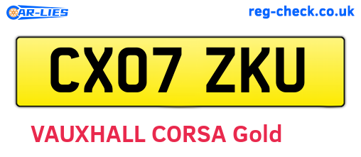 CX07ZKU are the vehicle registration plates.