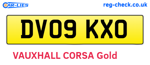 DV09KXO are the vehicle registration plates.