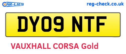 DY09NTF are the vehicle registration plates.