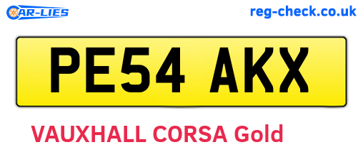 PE54AKX are the vehicle registration plates.