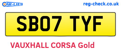 SB07TYF are the vehicle registration plates.