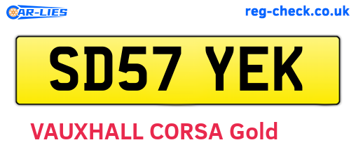 SD57YEK are the vehicle registration plates.