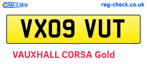 VX09VUT are the vehicle registration plates.