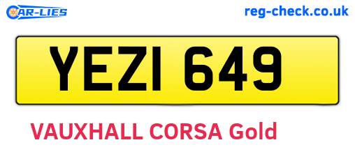 YEZ1649 are the vehicle registration plates.