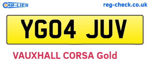 YG04JUV are the vehicle registration plates.