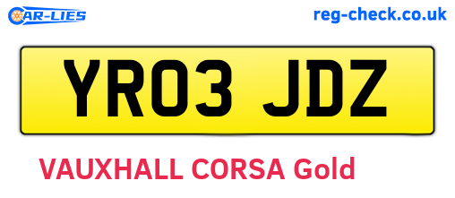 YR03JDZ are the vehicle registration plates.