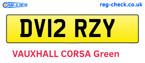 DV12RZY are the vehicle registration plates.