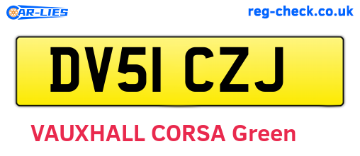 DV51CZJ are the vehicle registration plates.