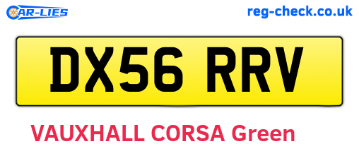 DX56RRV are the vehicle registration plates.