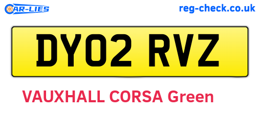 DY02RVZ are the vehicle registration plates.