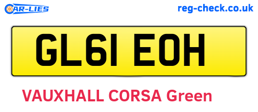 GL61EOH are the vehicle registration plates.