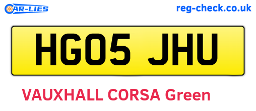 HG05JHU are the vehicle registration plates.