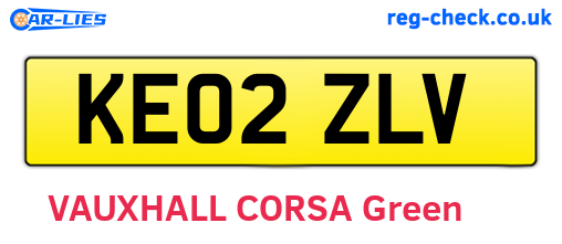 KE02ZLV are the vehicle registration plates.