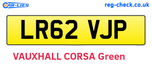 LR62VJP are the vehicle registration plates.