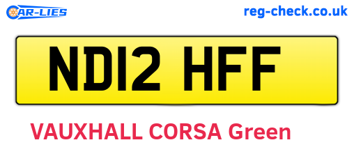 ND12HFF are the vehicle registration plates.
