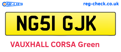 NG51GJK are the vehicle registration plates.
