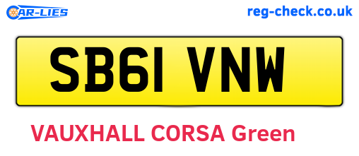 SB61VNW are the vehicle registration plates.