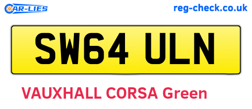 SW64ULN are the vehicle registration plates.