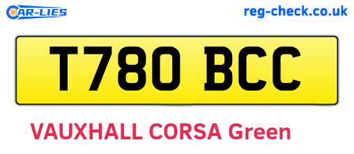 T780BCC are the vehicle registration plates.