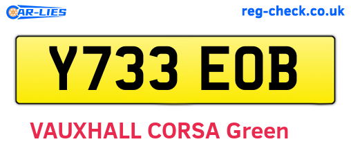 Y733EOB are the vehicle registration plates.