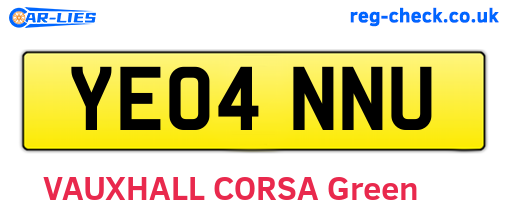 YE04NNU are the vehicle registration plates.