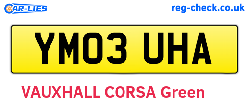 YM03UHA are the vehicle registration plates.