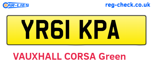 YR61KPA are the vehicle registration plates.
