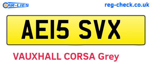 AE15SVX are the vehicle registration plates.