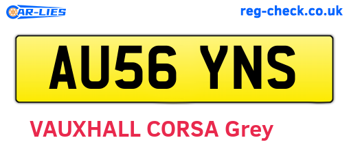 AU56YNS are the vehicle registration plates.
