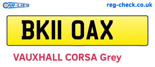 BK11OAX are the vehicle registration plates.