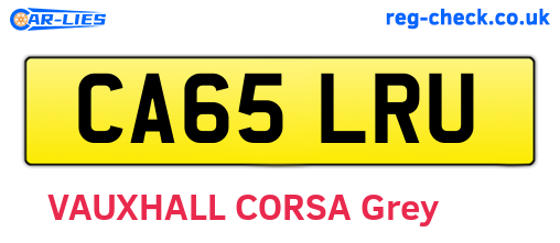 CA65LRU are the vehicle registration plates.