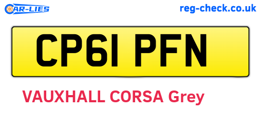 CP61PFN are the vehicle registration plates.