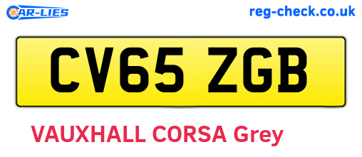 CV65ZGB are the vehicle registration plates.