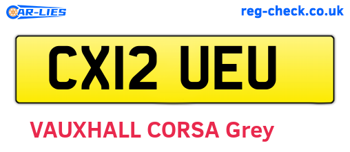 CX12UEU are the vehicle registration plates.