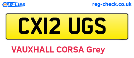 CX12UGS are the vehicle registration plates.