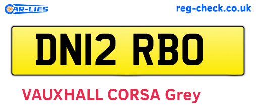 DN12RBO are the vehicle registration plates.