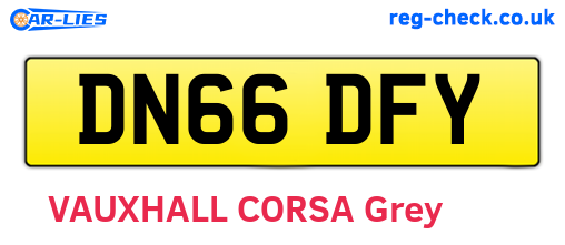DN66DFY are the vehicle registration plates.