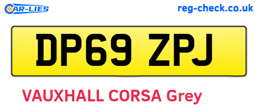 DP69ZPJ are the vehicle registration plates.